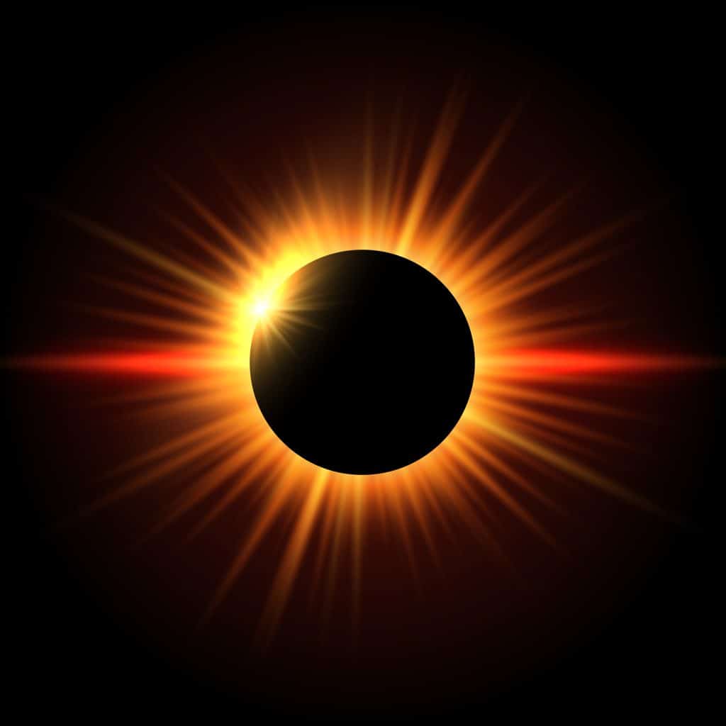 Space background with solar eclipse design