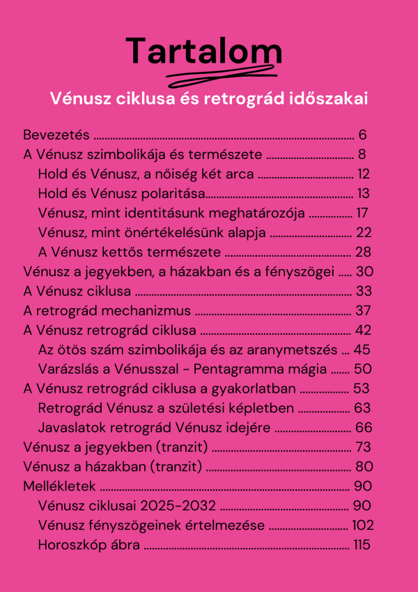 Vénusz ciklusa és retrográd időszakai - Pálmai Éva – 2 kép