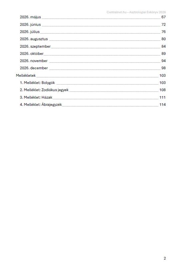 Centralnet Asztrológiai Évkönyv 2026 – 3 kép